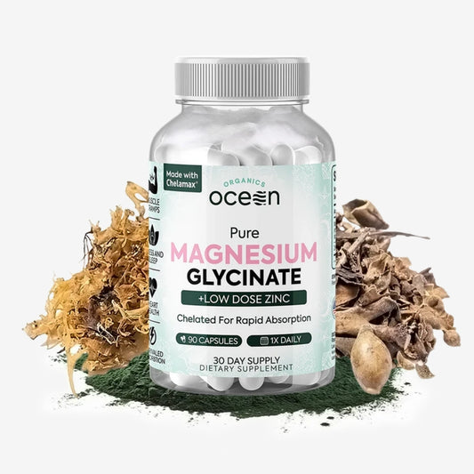 Ocean Organics Pure Magnesium Glycinate with Zinc for Women and Men 90 Capsule