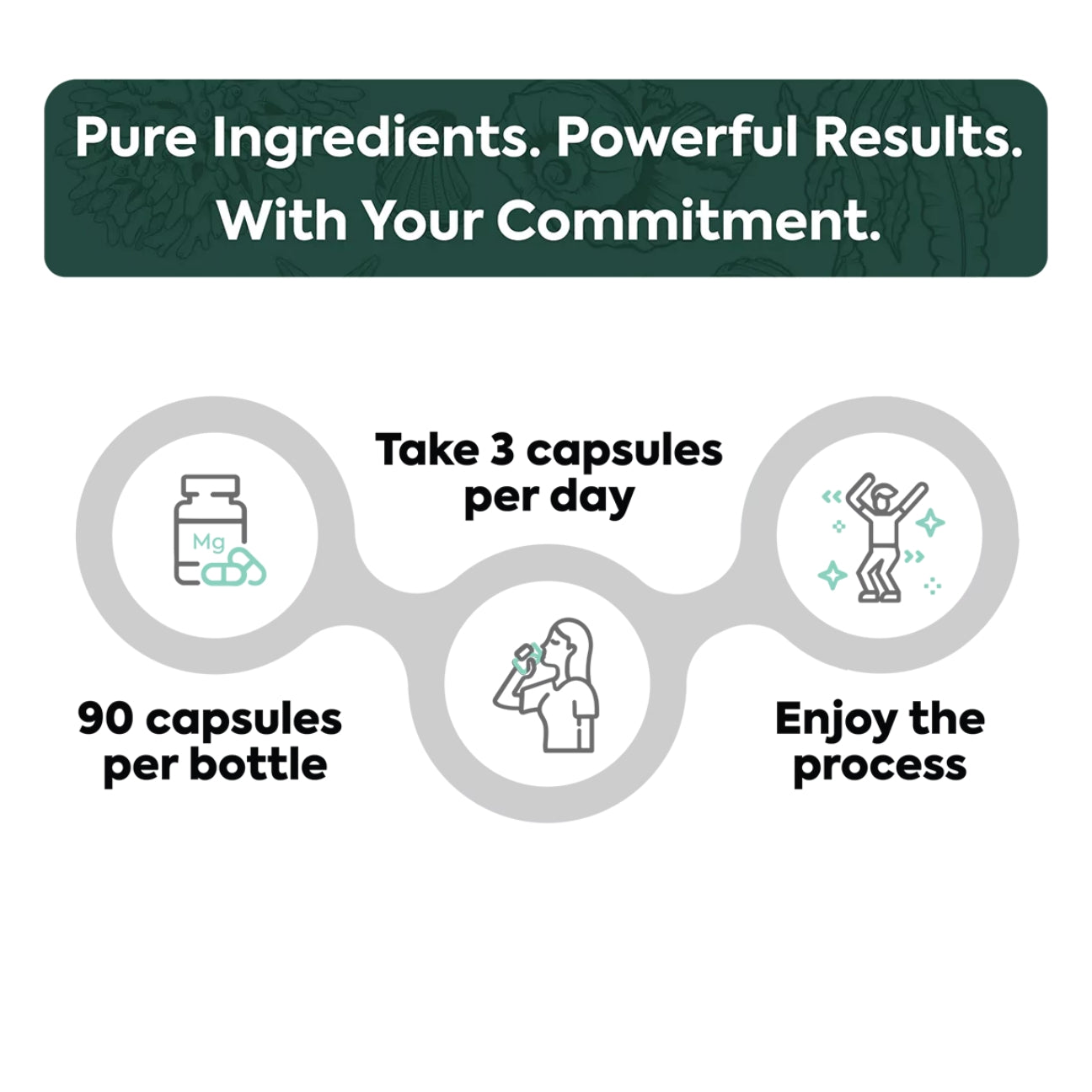 Ocean Organics Pure Magnesium Glycinate with Zinc for Women and Men 90 Capsule