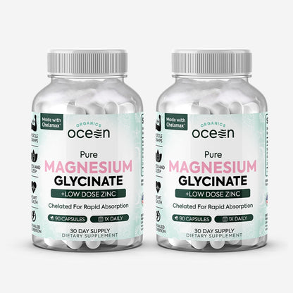 Ocean Organics Pure Magnesium Glycinate with Zinc for Women and Men 90 Capsule