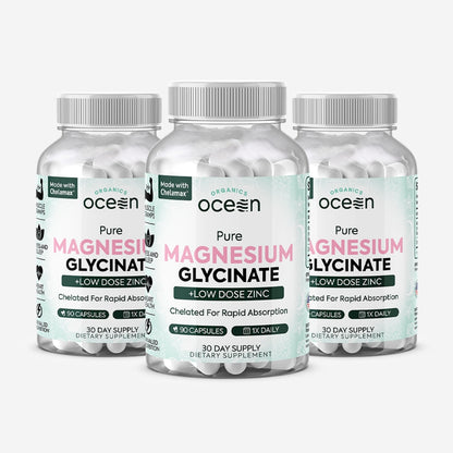Ocean Organics Pure Magnesium Glycinate with Zinc for Women and Men 90 Capsule